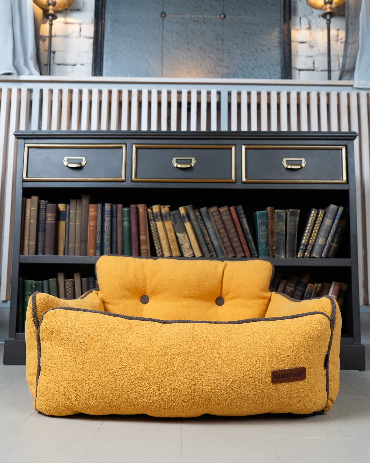 BOHEMIAN design kutyafotel, sárga