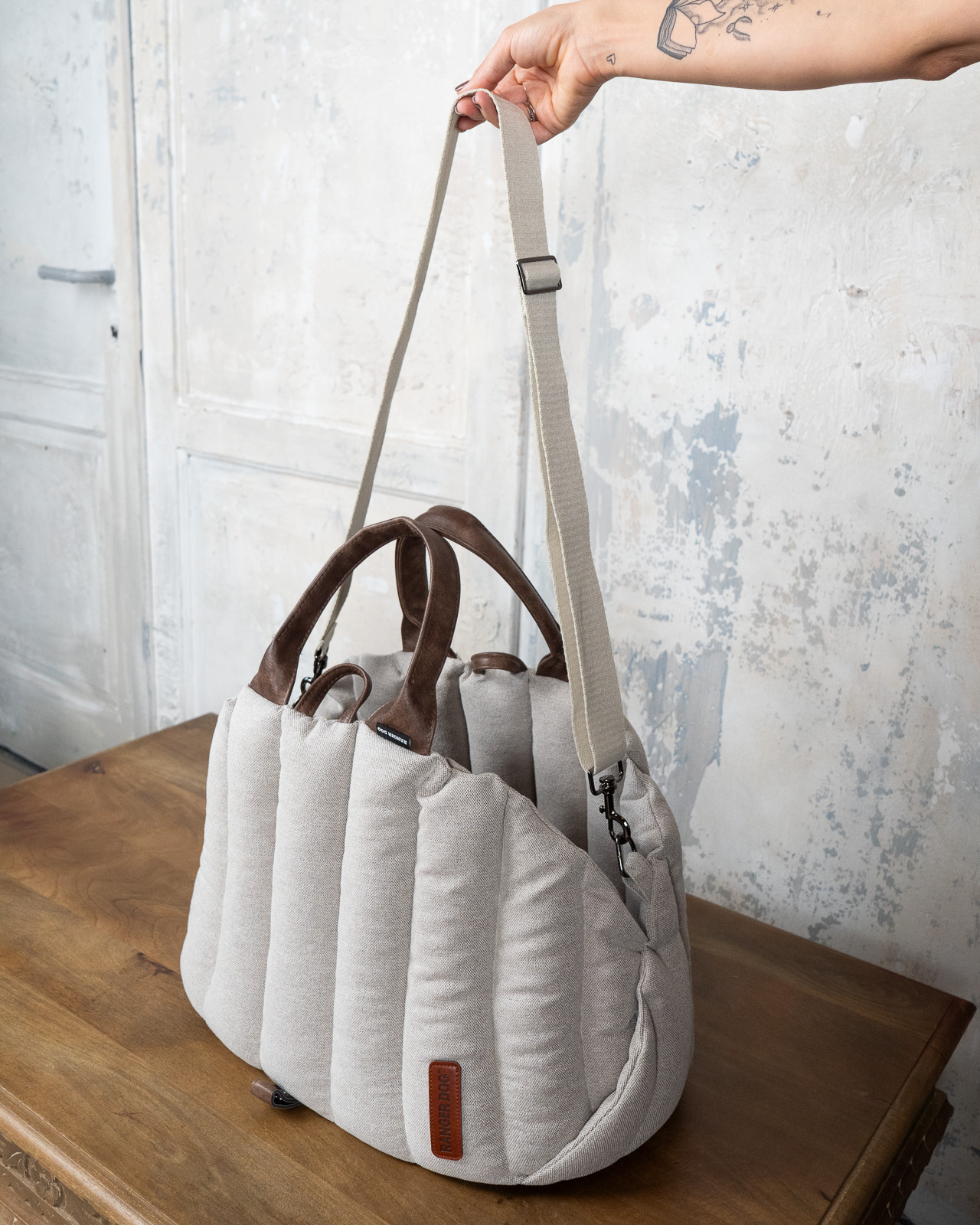 NEW YORK kutyahordozó táska, törtfehér